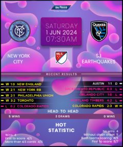 New York City vs San Jose Earthquakes